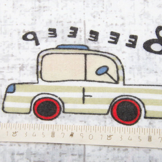 Cotton flannel fabric, 240 cm wide 170 g/m2 soft fabric suitable for bedding and baby swaddles 10.27285/6 Автомобілі сіра, фото 5