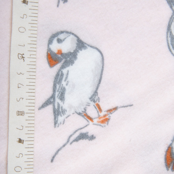 Cotton flannel fabric, 240 cm wide 170 g/m2 soft fabric suitable for bedding and baby swaddles Пташка рожева, фото 5