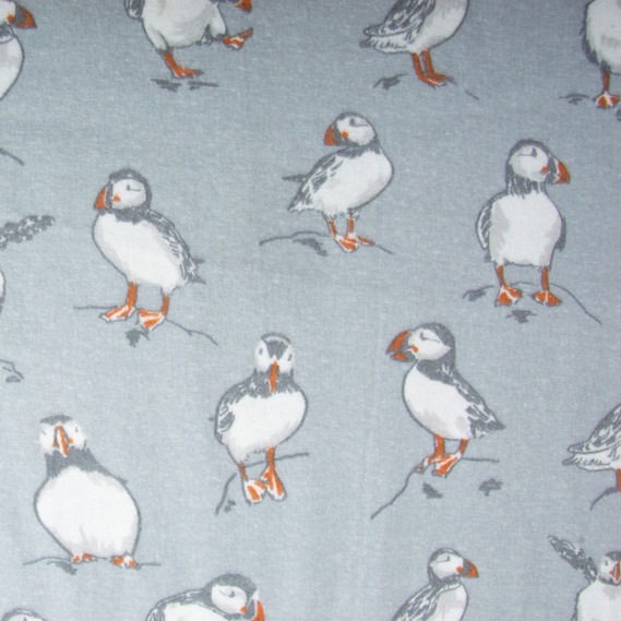 Cotton flannel fabric, 240 cm wide 170 g/m2 soft fabric suitable for bedding and baby swaddles Пташка сіра, фото 2