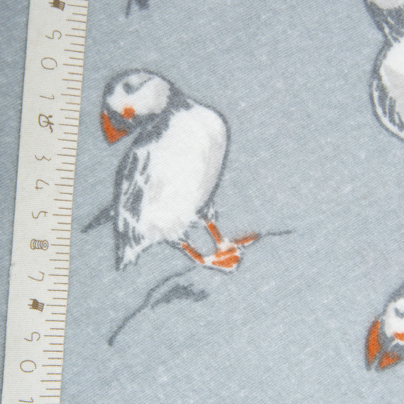 Cotton flannel fabric, 240 cm wide 170 g/m2 soft fabric suitable for bedding and baby swaddles Пташка сіра, фото 5