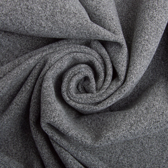 Тканина пальтова Лєнора Меланж 150 см 370 гр/м2, щільна тканина для верхнього одягу, пальто та курток сіра, фото 1