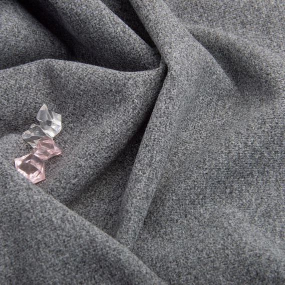 Тканина пальтова Лєнора Меланж 150 см 370 гр/м2, щільна тканина для верхнього одягу, пальто та курток сіра, фото 3