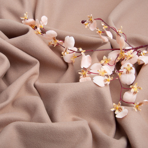 Ткань пальтовая Флоренс 150 см 360 гр/м2, плотная ткань для верхней одежды, пальто и курток капучино, фото 3