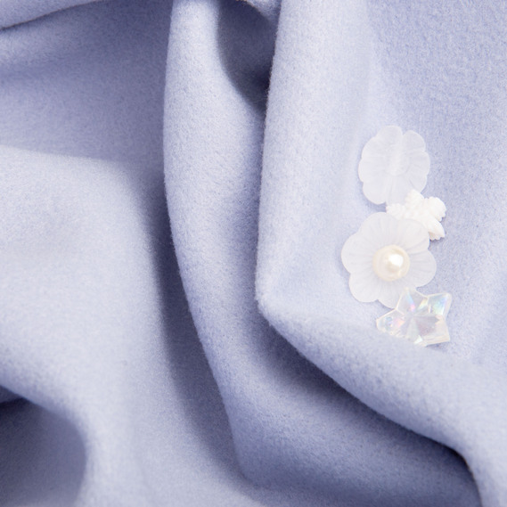 Тканина пальтова Вівіан 150 см 360 гр/м2, щільна тканина для верхнього одягу, пальто та курток блакитна, фото 3