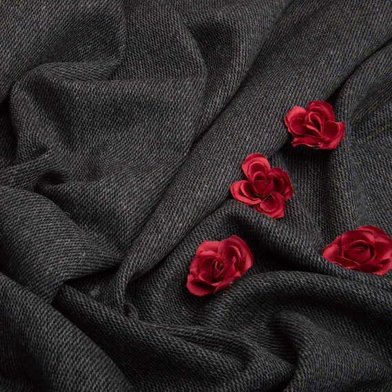 Ткань костюмная однотонная Твид 150 см 300 гр/м2, для одежды, платьев, костюмов, юбок V-1 сірий, фото 4