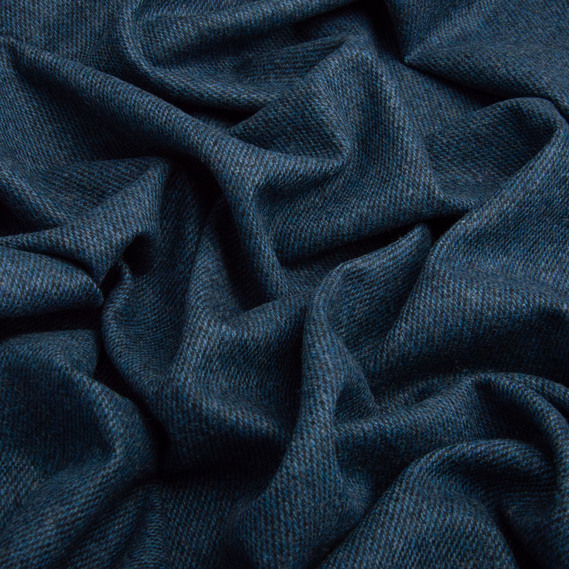 Тканина костюмна однотонна Твід 150 см 300 гр/м2, для одягу, суконь, костюмів, спідниць V-4 синій, фото 3