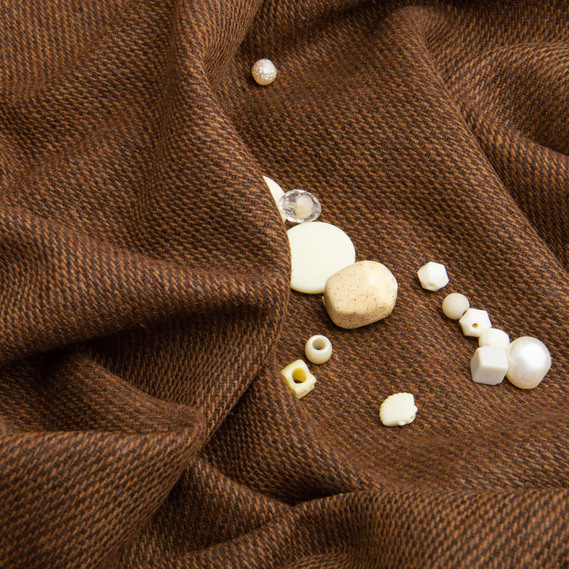 Ткань костюмная однотонная Твид 150 см 300 гр/м2, для одежды, платьев, костюмов, юбок V-5 кемел, фото 4