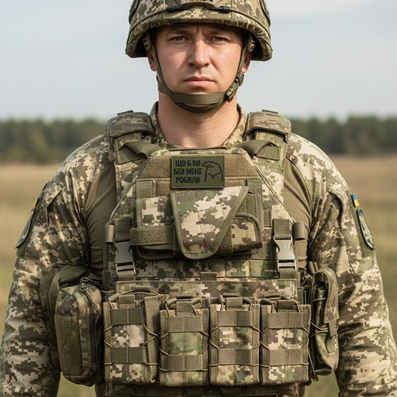 Набір шевронів 2 шт Щоб Ви без мене робили хакі 5х8 см, іроничний патч, нашивка, шеврон з липучкою, фото 2