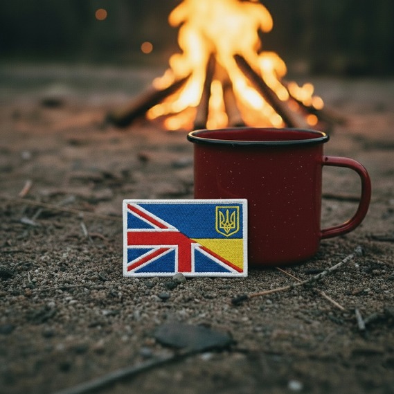 2-Piece Patch Set UK and Ukraine Flag, 5х8 cm, Dual Flag Embroidered Patch with Hook Backing, фото 5