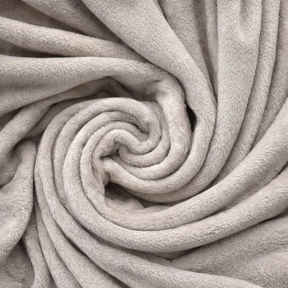 Плед покривало велсофт 170х210 см, надзвичайно м’який, з вишивкою сірий беж, фото 2