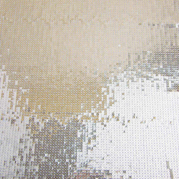 Ткань трикотаж пайетки 140 см 195 гр/м2, для вечерних платьев, костюмов, юбок и сценической одежды св/золото, фото 2