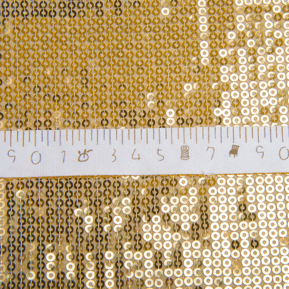 Sequin knit fabric 140 cm wide 195 g/m2, suitable for evening dresses, suits, skirts, and stage wear золото, фото 5