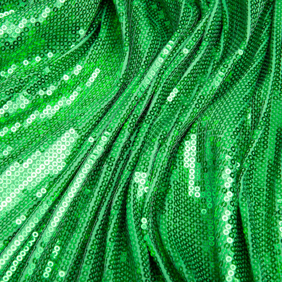 Sequin knit fabric 140 cm wide 195 g/m2, suitable for evening dresses, suits, skirts, and stage wear трава, фото 3