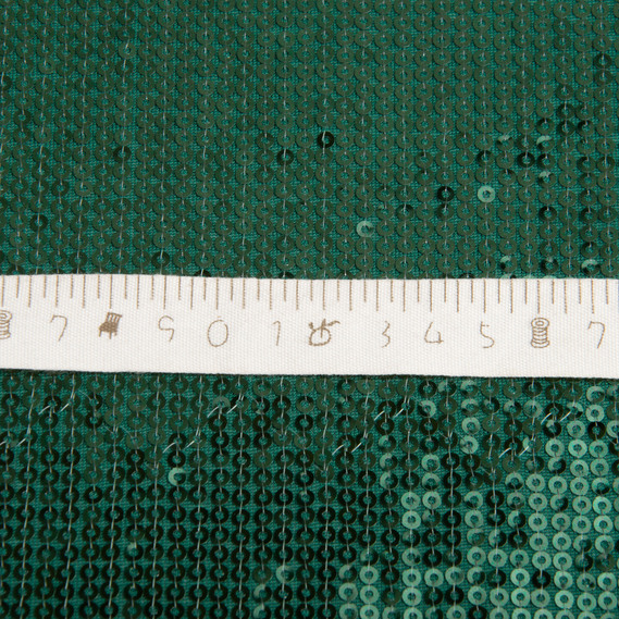 Тканина трикотаж паєтки 140 см 195 гр/м2, для вечірніх суконь, костюмів, спідниць та сценічного одягу т/зелена, фото 5