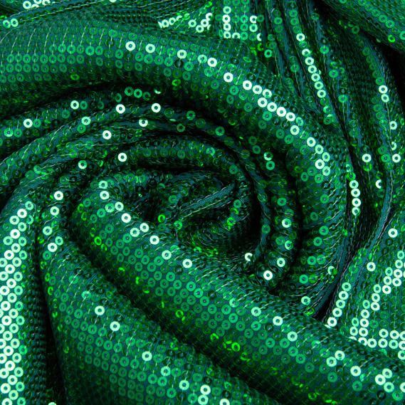 Ткань трикотаж пайетки 140 см 195 гр/м2, для вечерних платьев, костюмов, юбок и сценической одежды смарагд, фото 1