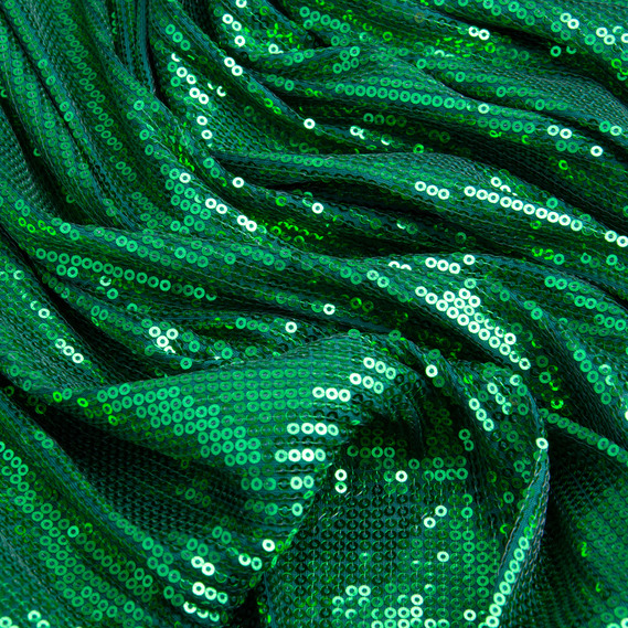 Ткань трикотаж пайетки 140 см 195 гр/м2, для вечерних платьев, костюмов, юбок и сценической одежды смарагд, фото 3