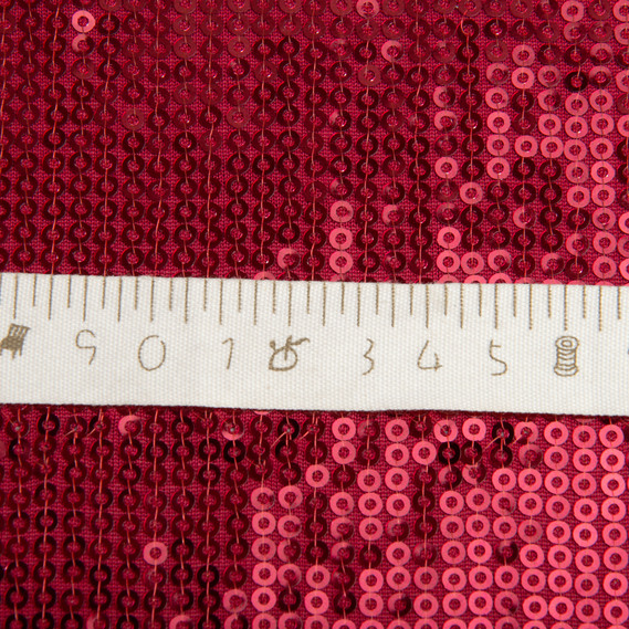 Sequin knit fabric 140 cm wide 195 g/m2, suitable for evening dresses, suits, skirts, and stage wear бордо, фото 5