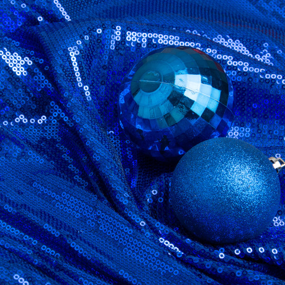 Sequin knit fabric 140 cm wide 195 g/m2, suitable for evening dresses, suits, skirts, and stage wear електрик, фото 4