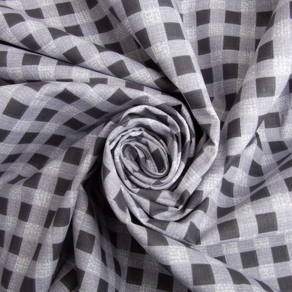 Тканина бязь ранфорс для постільної білизни, бавовна,  125 гр/м2, 220 см R-98569 B Клітинка, фото 1