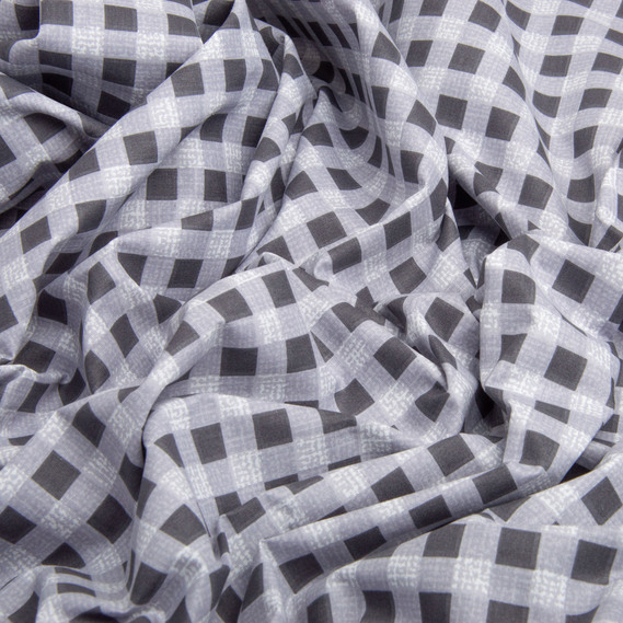 Тканина бязь ранфорс для постільної білизни, бавовна,  125 гр/м2, 220 см R-98569 B Клітинка, фото 3