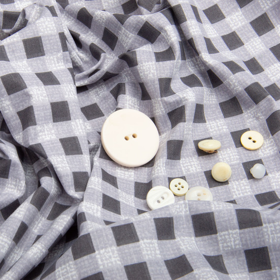 Тканина бязь ранфорс для постільної білизни, бавовна,  125 гр/м2, 220 см R-98569 B Клітинка, фото 4