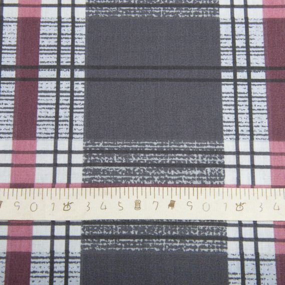 Ткань бязь ранфорс для постельного белья, хлопок, 125 гр/м2, 220 см R-98569 А Клітинка велика, фото 5