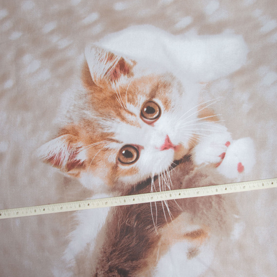 Ткань бязь ранфорс для постельного белья, хлопок, 125 гр/м2, 220 см R-11302 А Барсик, фото 5