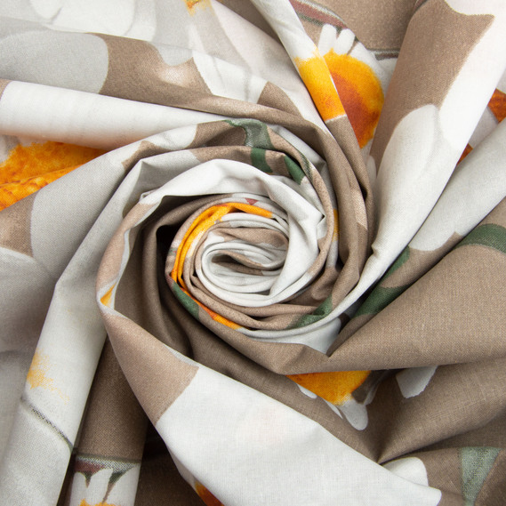 Ткань бязь ранфорс для постельного белья, хлопок, 125 гр/м2, 220 см R-6958 Ромашка, фото 1