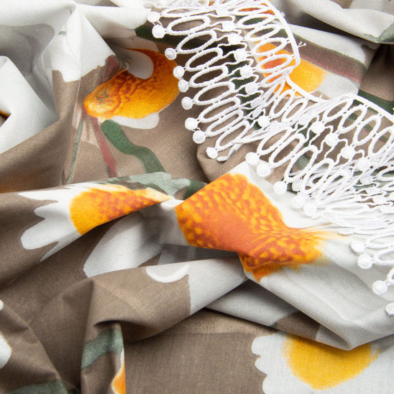 Ткань бязь ранфорс для постельного белья, хлопок, 125 гр/м2, 220 см R-6958 Ромашка, фото 4