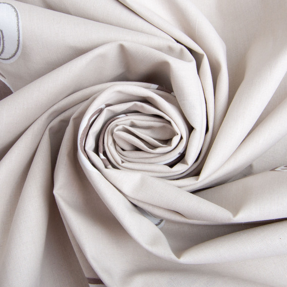 Тканина бязь ранфорс для постільної білизни, бавовна,  125 гр/м2, 220 см R-81258 В Кава, фото 1