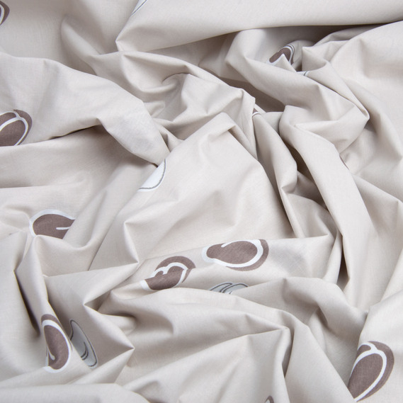 Тканина бязь ранфорс для постільної білизни, бавовна,  125 гр/м2, 220 см R-81258 В Кава, фото 3