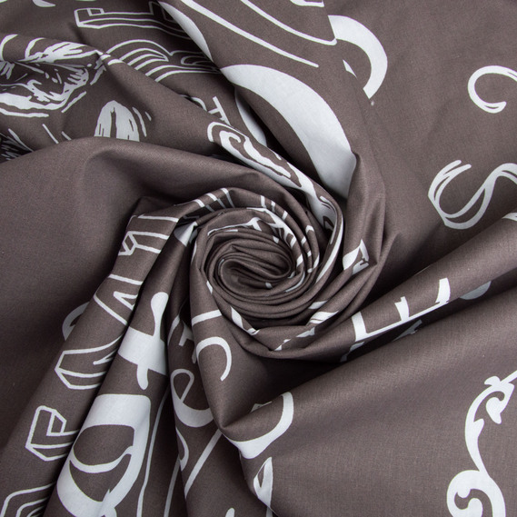 Ткань бязь ранфорс для постельного белья, хлопок, 125 гр/м2, 220 см R-81258 А Latte комп., фото 1