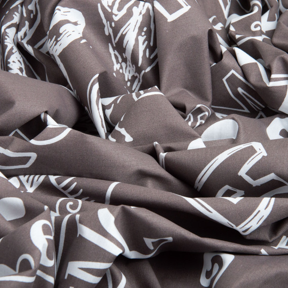 Ткань бязь ранфорс для постельного белья, хлопок, 125 гр/м2, 220 см R-81258 А Latte комп., фото 3