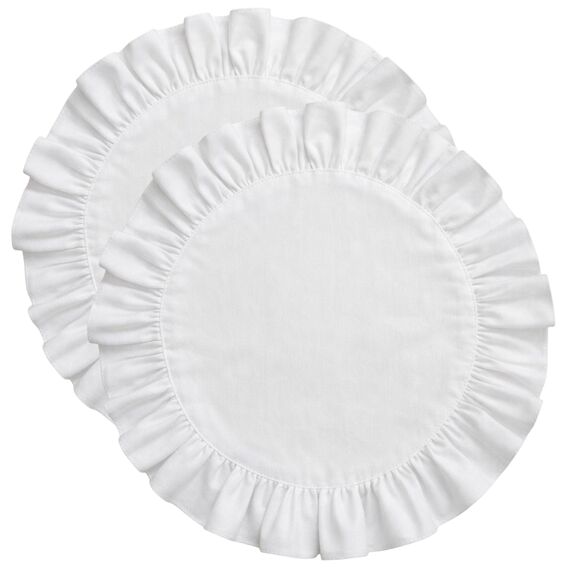 Набір серветок 2 шт з оборкою IDEIA, 30 см, бавовна, для дому, кафе, для сервірування столу білий, фото 5