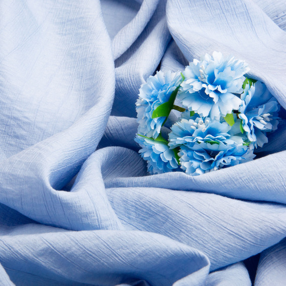 Dress Fabric Viscose Crêpe 135 gsm 150 cm for dresses, suits, and accessories блакитна, фото 3