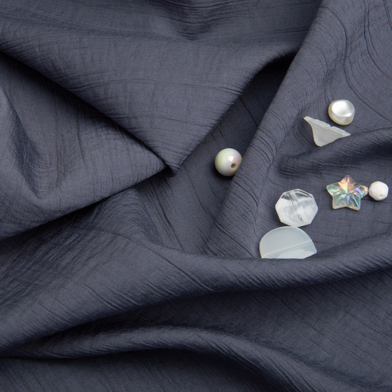 Dress Fabric Viscose Crêpe 135 gsm 150 cm for dresses, suits, and accessories т/сіра, фото 3