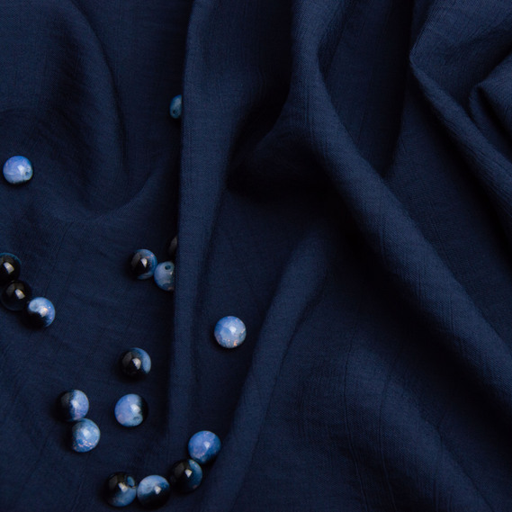 Dress Fabric Viscose Crêpe 135 gsm 150 cm for dresses, suits, and accessories т/синя, фото 3