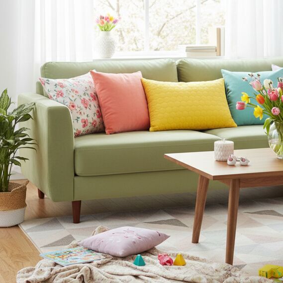 SunnyMood Pillow 50х70 cm by IDEIA with quilted cover and zipper, hypoallergenic filling жовта, фото 3