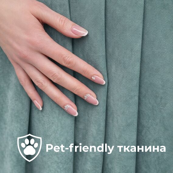 Комплект штор 2 шт 150х260 см, Soft Velvet Lux шторы, гардины, портьеры на шторной тесьме V-26 ментол, фото 2