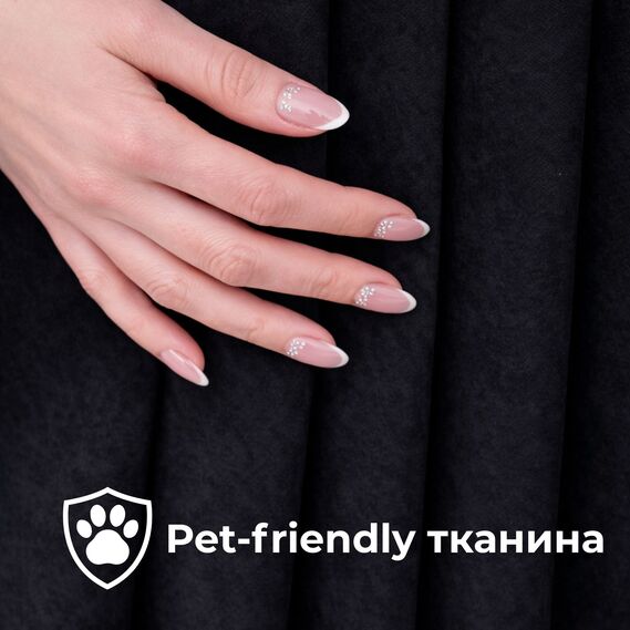 Set of 2 curtains 150x260 cm, Soft Velvet Lux curtains, drapes, portieres on curtain tape V-32 чорний, фото 2