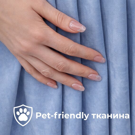 Комплект штор 2 шт 150х260 см, Soft Velvet Lux шторы, гардины, портьеры на шторной тесьме V-34 блакитна, фото 3