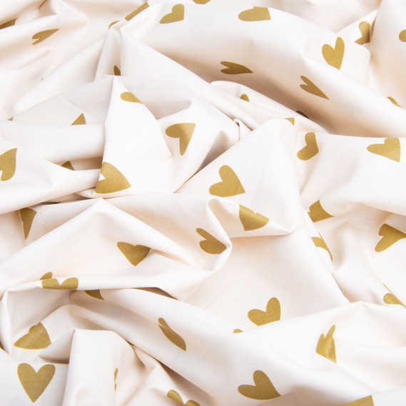 Тканина бавовна сатин для постільної білизни, натуральна тканина, постільна білизна 120 гр/м2 S-989170-А сердечка бейліс, фото 3