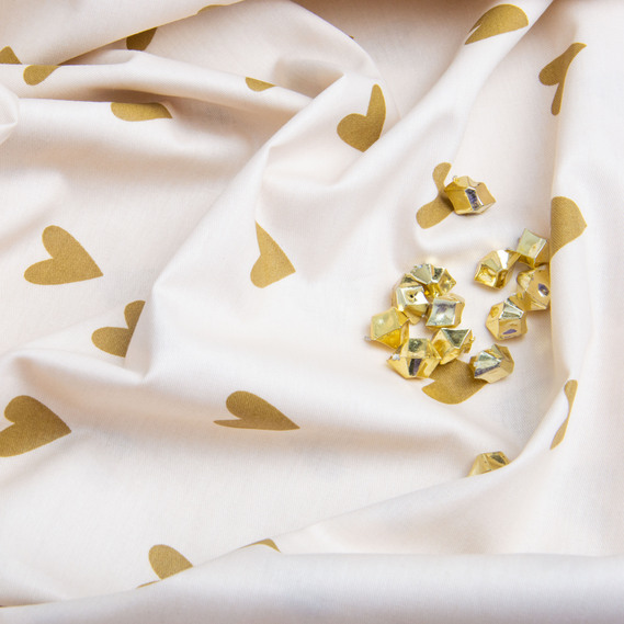 Тканина бавовна сатин для постільної білизни, натуральна тканина, постільна білизна 120 гр/м2 S-989170-А сердечка бейліс, фото 4