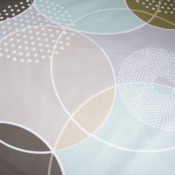 Ткань хлопок сатин для постельного белья, натуральная ткань, постельное белье, 120 гр/м2 S-066-А кульки бірюза/сірий, фото 2