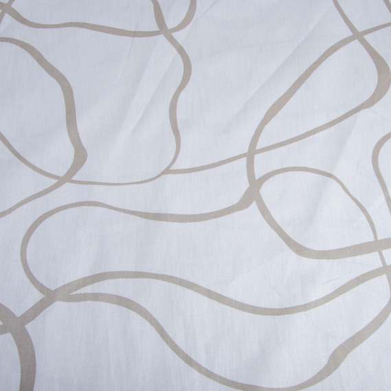 Тканина бавовна сатин для постільної білизни, натуральна тканина, постільна білизна 120 гр/м2 S-6035-A стрічка св.сіра, фото 2