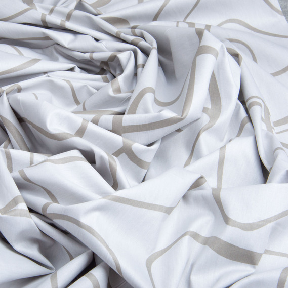 Тканина бавовна сатин для постільної білизни, натуральна тканина, постільна білизна 120 гр/м2 S-6035-A стрічка св.сіра, фото 3