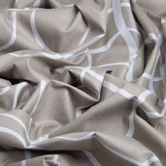 Тканина бавовна сатин для постільної білизни, натуральна тканина, постільна білизна 120 гр/м2 S-6035-В стрічка т.беж, фото 3