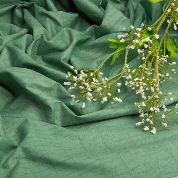 Тканина бавовна сатин для постільної білизни, натуральна тканина, постільна білизна 120 гр/м2 S-407-В поле т.зелений, фото 4