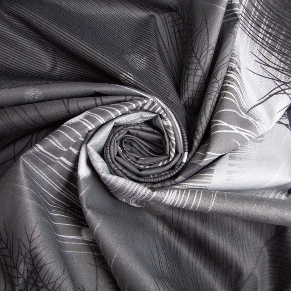 Тканина бавовна сатин для постільної білизни, натуральна тканина, постільна білизна 120 гр/м2 S-8071-А  пір`ячко т.сірий, фото 1