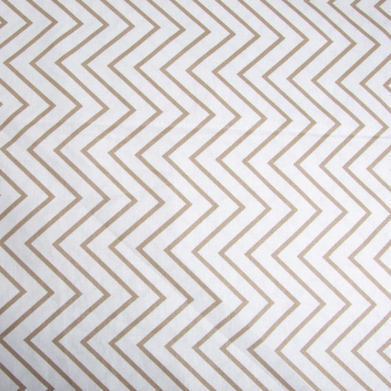 Ткань хлопок сатин для постельного белья, натуральная ткань, постельное белье, 120 гр/м2 S-3395-В зигзаг сіро/беж, фото 2